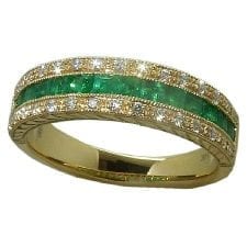 GoldInArt.com » Sapphire Ring with 0.38 Cttw. Diamonds - GoldInArt.com